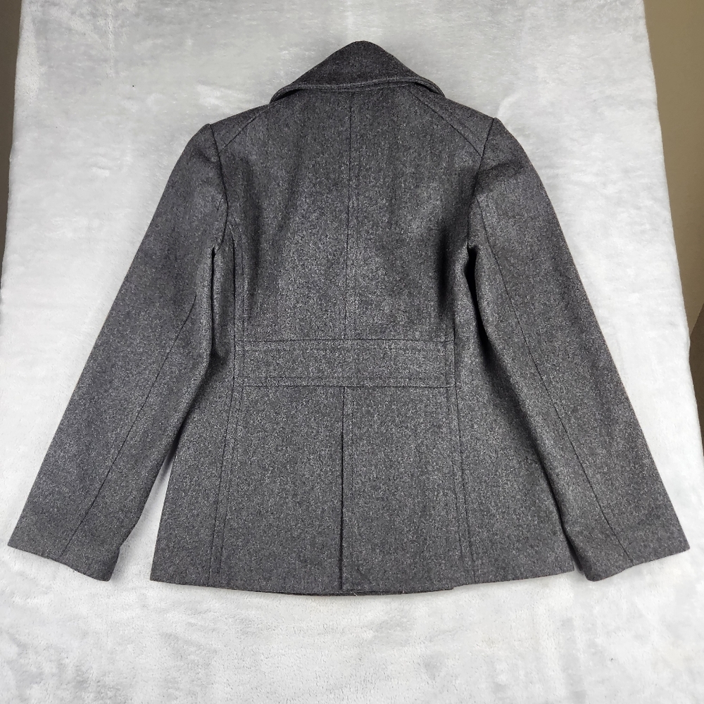 J. Crew Womens Jacket Pea Coat Grey Wool Blend Size M Medium - Picture 11 of 11